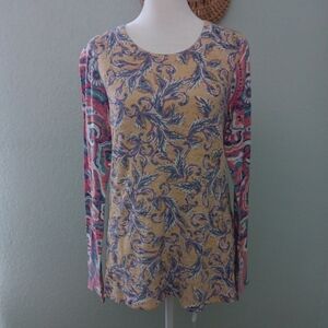 Paisley Long Sleeve Top in Multicolor